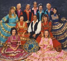 New Mexico Folk Dance Ensemble, Director Ulibarrí (center)