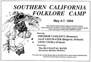 Southern California Folklore Camp advertisement