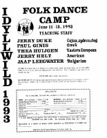 Idyllwild Folk Dance Workshop