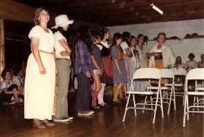 Gretel Dunsing and skit with ladies