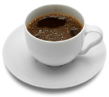 Coffee in cup and saucer