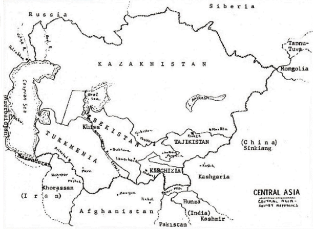 Map of Central Asia