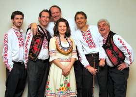 Larry Weiner at right with his band Lyuti Chushki