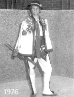 Jas Dziewanowski in Podhale Goralski (montaineer) costume in 1976 (or 1977).