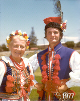 Ada son Jas in Krakow costumes at San Diego, 1977.