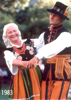 Ada son Jas in Lowicz costumes at Stockton, 1983.