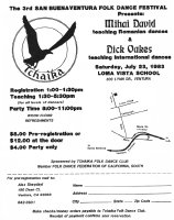 3rd San Buenaventura Folk Dance Festival, July 23, 1983