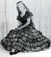 June Schaal in costume of Early California