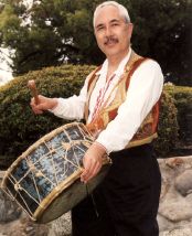 Richard Unciano with Turkish davul he bought in Silifke